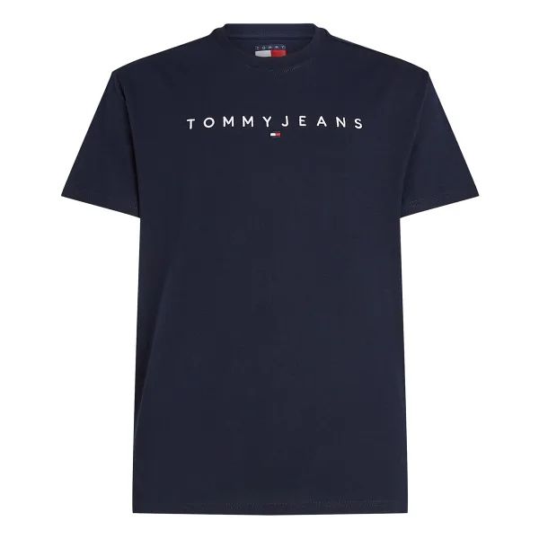 Tommy Hilfiger Jeans Regular Linear Logo DM0DM20744 Kısa Kollu Bisiklet Yaka Erkek Tişört
