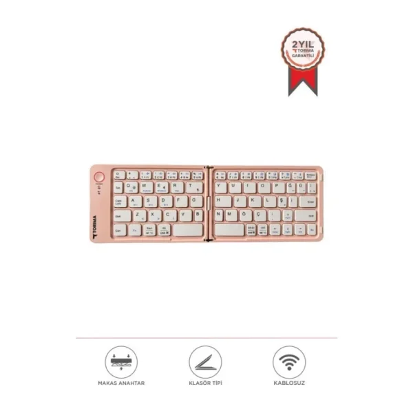 Torima TK-08 Pembe Şarjlı TKL Kablosuz Klavye