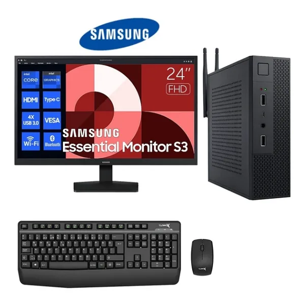 Turbox Mini-193 İ5 7400 16Gb Ram 256Gb Nvme Ssd 23.8 İnç Fhd Samsung Monitör Kurumsal Ofis Mini Pc