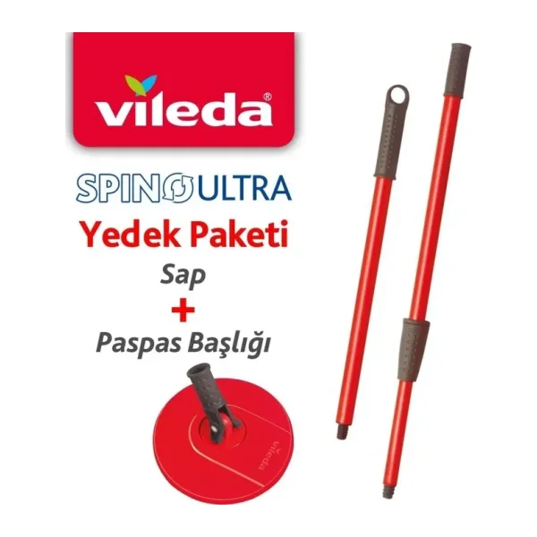Vileda Spino Ultra Yedek Sap + Başlık Paketi-Tekil
