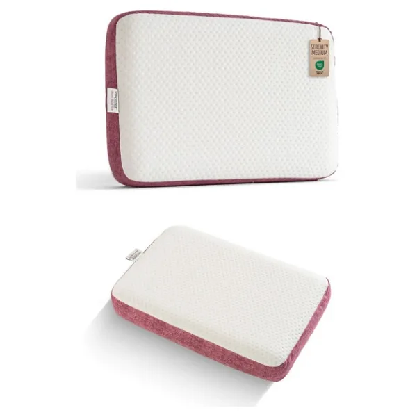 Viscotex Medium Serenity Ergonomik Visco Yastık 65X43X12CM, Boyun Ağrıları Için Orta Sert Hafızalı Baş Yastığı - 65 x 43 cm - Pembe