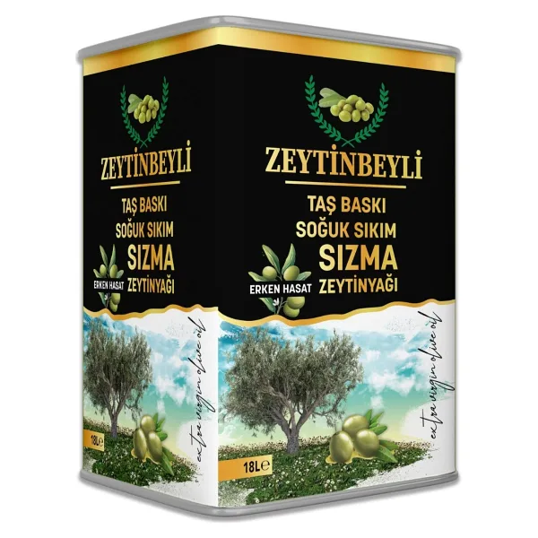 Zeytinbeyli Taş Baskı Soğuk Sıkım Zeytinyağı 18 lt