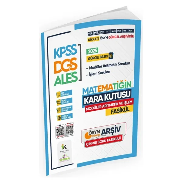 2025 KPSS-DGS-ALES Matematik Kara Kutu Modüler Aritmetik & İşlem Fasikül Dergi Tamamı D.Çözümlü