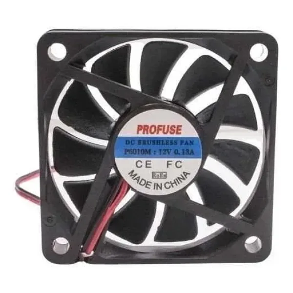 60x60x10mm 12V 0.13A Fan 2 Kablolu
