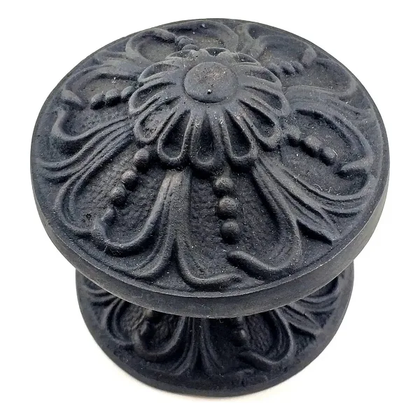 Antika Tarz Dekoratif Pirinç Çiçekli Kapı Tokmağı - 80 mm Çap, Oksit - Renkli