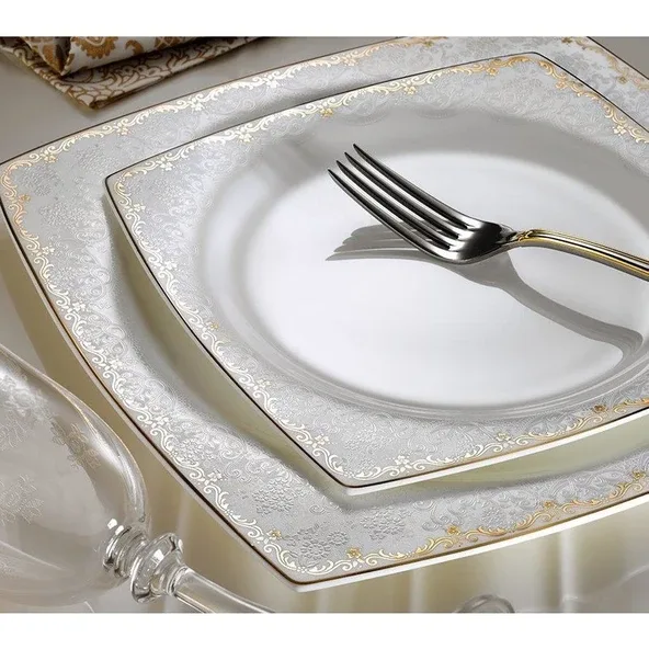 Aryıldız Bone Square 31019 Kare 60 Parça 12 Kişilik Yemek Takımı