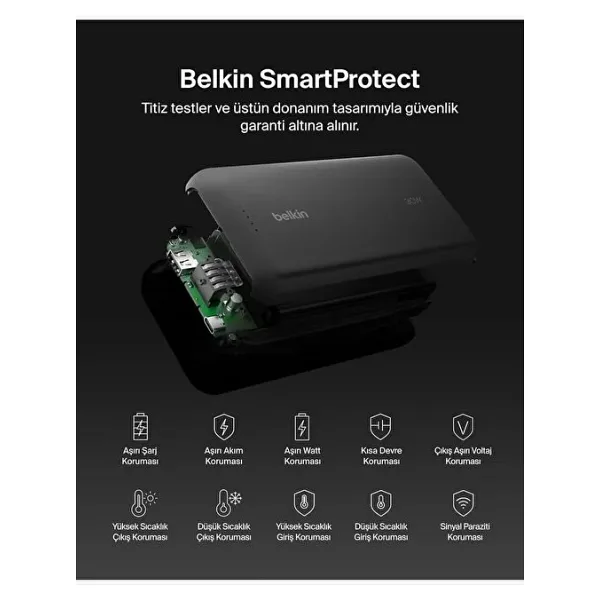 Belkin BoostCharge BPB024HQBK Siyah 20000 mAh Hızlı Şarj Powerbank