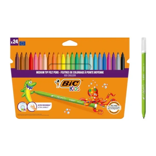 Bic Kid Couleur Ultra Yıkanabilir 24'lü Keçeli Kalem Seti