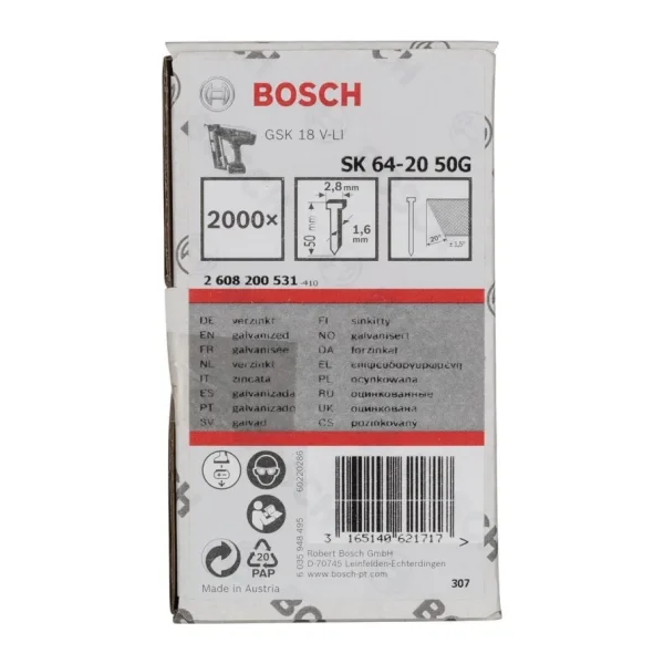 Bosch Bassiz Civi 50Mm Galvenizli 2000 Adet