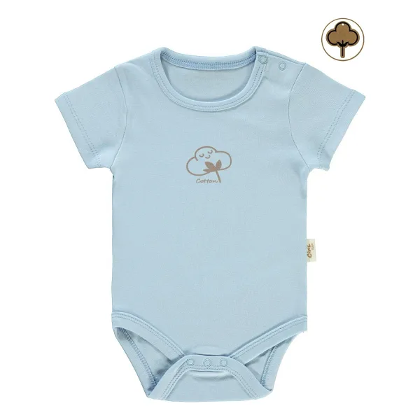 Civil Baby Bebek Organik Çıtçıtlı Badi 0-18 Ay Mavi 9-12 Ay