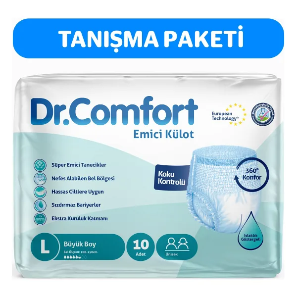 Dr.Comfort Emici Külot Büyük Boy L 10'lu Hasta Bezi