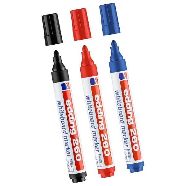 Edding E-260 Kırmızı - Mavi - Siyah 3'lü Set
