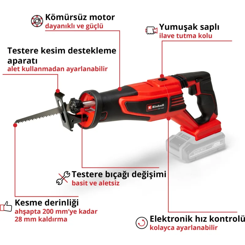 Einhell TP-AP 18/28 Li BL Tilki Kuyruğu Testere