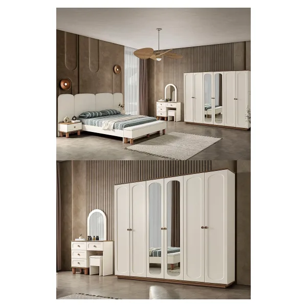 Eymense Sude Bohem Benchli Modern 6 Kapaklı Yatak Odası Takımı