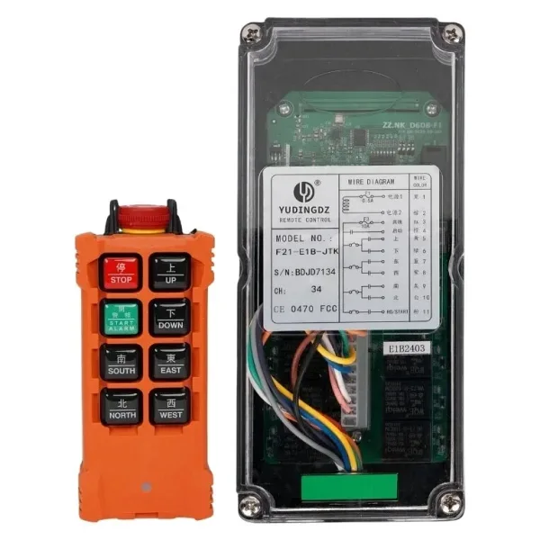 F21-E1B-JTK AC/DC 24V-440V Endüstriyel Vinç Kablosuz Uzaktan Kumanda Seti + Acil Stop