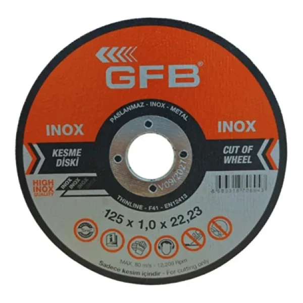 Gfb 2350 İnox Kesici Taş 125 x 1 x 22.23 mm - 50 Adet