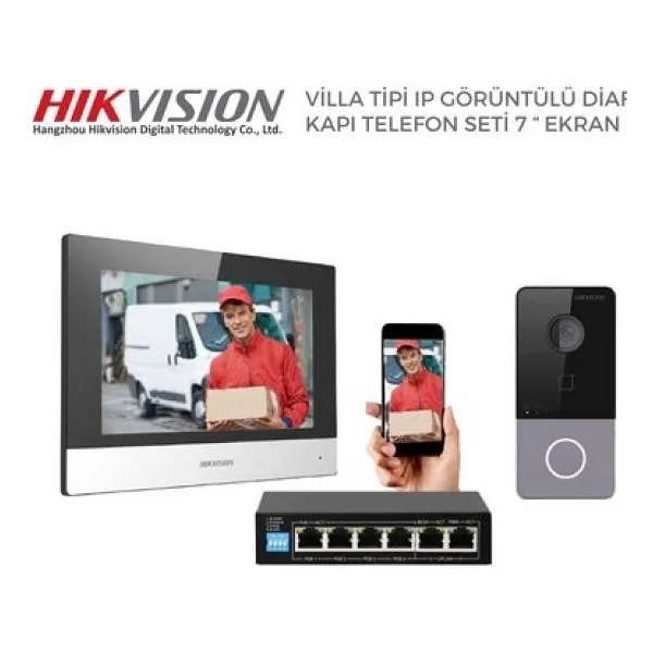 Hikvision Silver Seri Villa Tipi Ip Görüntülü Diafon Kapı Seti