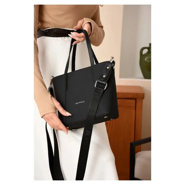 Just Polo Kadın Spor Model Ayarlanabilir Askılı Şık El ve Omuz Çantası Ebat : 24 x 20 cm Shopper - Tek Ebat - Lacivert