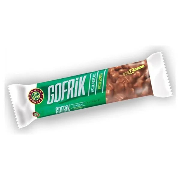 Kahve Dünyası Gofrik Sütlü 24'lü Paket 33 gr Antep Fıstığı Lezzeti ile Tatlandırılmış