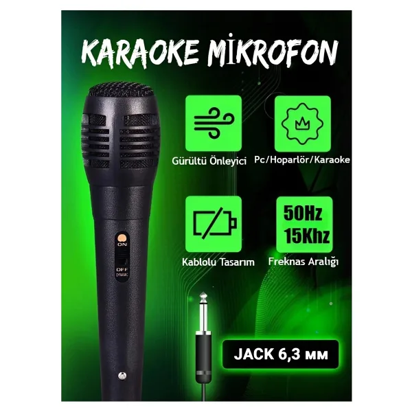 Karaoke Mikrofon Kablolu Mikrofon 6.5 Mm Karaoke Mikrofonu