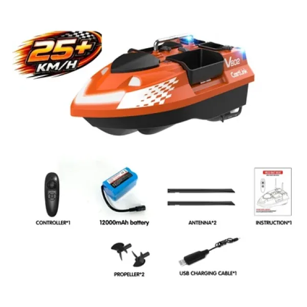 Keseroğlu Sazan Yemleme (Tekne ve Botu)Flytec V802 4 Kabin 3kg Yük 500M 12000MAH Pil Rc Kumandalı (Konumsuz)