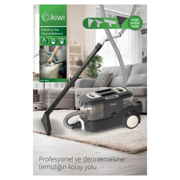 Kiwi KCC-4325W Siyah Koltuk ve Halı Yıkama Makinesi