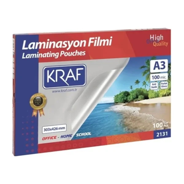 Kraf Laminasyon Filmi 100 Mikron A3 100'lü Paket