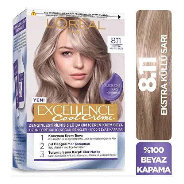 L'Oreal Paris Excellence Cool Creme 7.11 Ekstra Küllü Kumral Saç Boyası