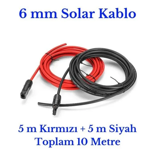 Lexron 6 mm Mc4 Soketli 10 Metre (5m+5m) Güneş Paneli Solar Kablo