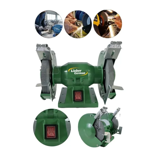 Lieber German Turbo Motorlu 3600 Watt Çark Motoru Zımpara Balta Bıçak Bileme Makinesi 150 mm Taş Motoru Taslama
