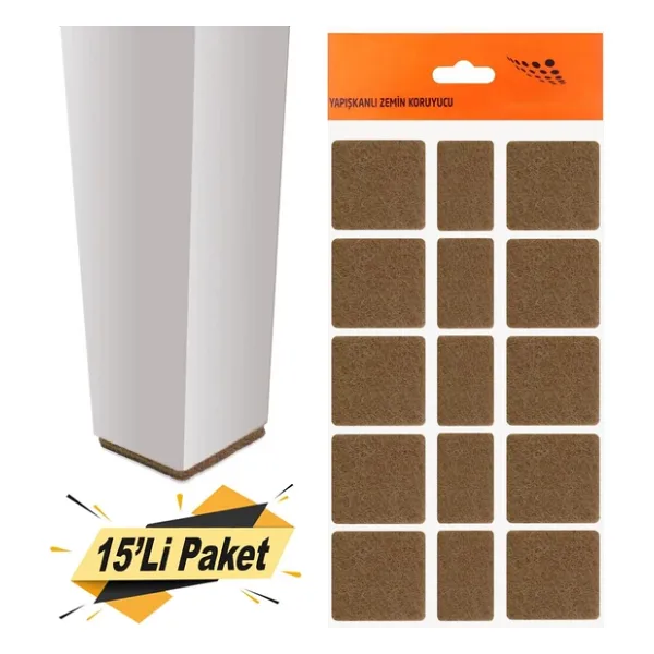 Masa Sandalye Parke Zemin Koruyucu Keçe Yapışkanlı 40 mm (15'Li PAKET)