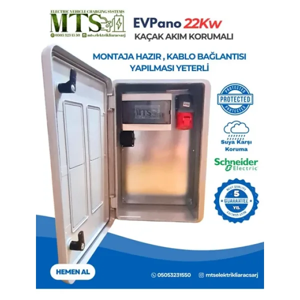 Mtsevcharger 22 Kw Pano 60 40 20 Schneider Taşınabilir Elektrikli Araç Şarj Cihazı Kombinasyon Panosu Kutusu 22Kw