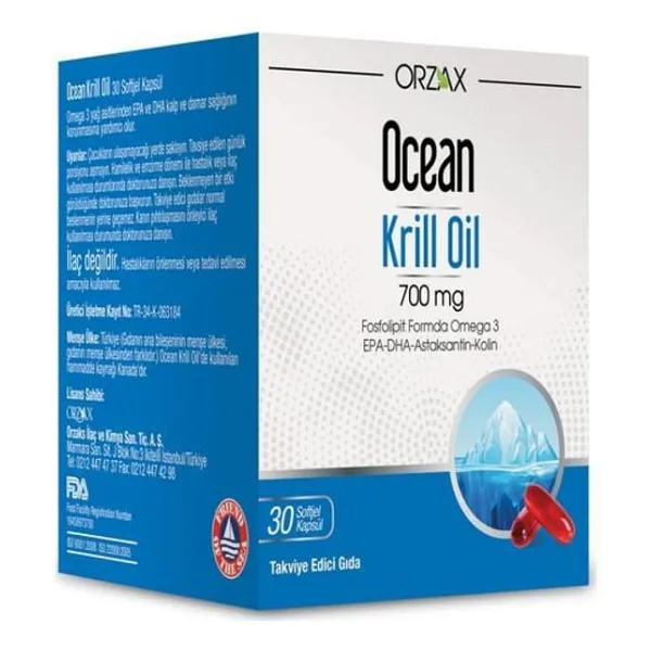 Ocean Krill Oil 700 mg 30 Kapsül