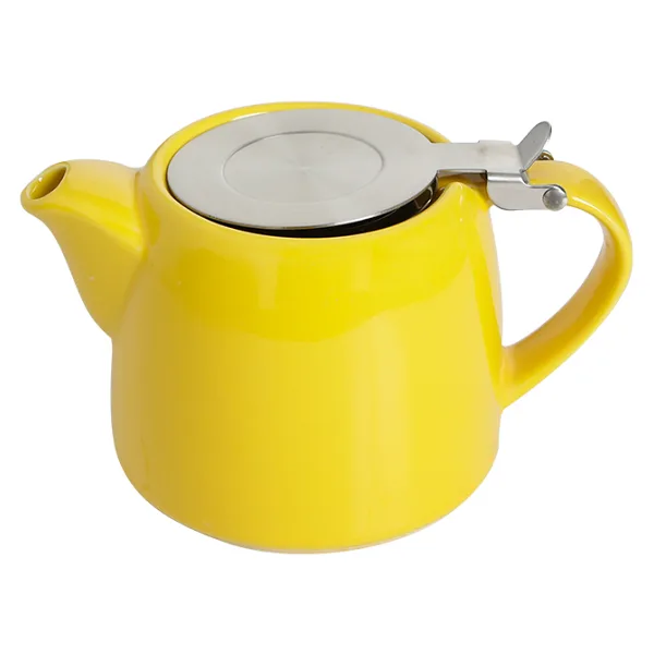 Porland Chai Stoneware Sarı Süzgeçli 600 cc Demlik