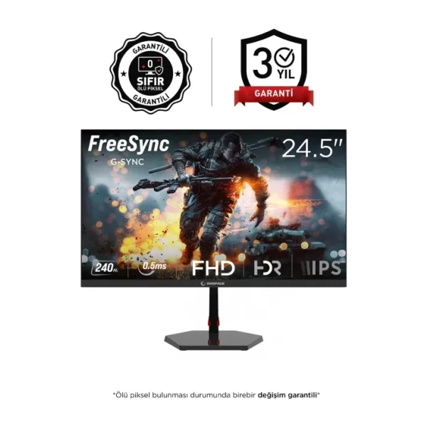 Rampage Raven RV25R240F 24.5" 0.5 ms Full HD IPS 240 Hz Oyuncu Monitörü