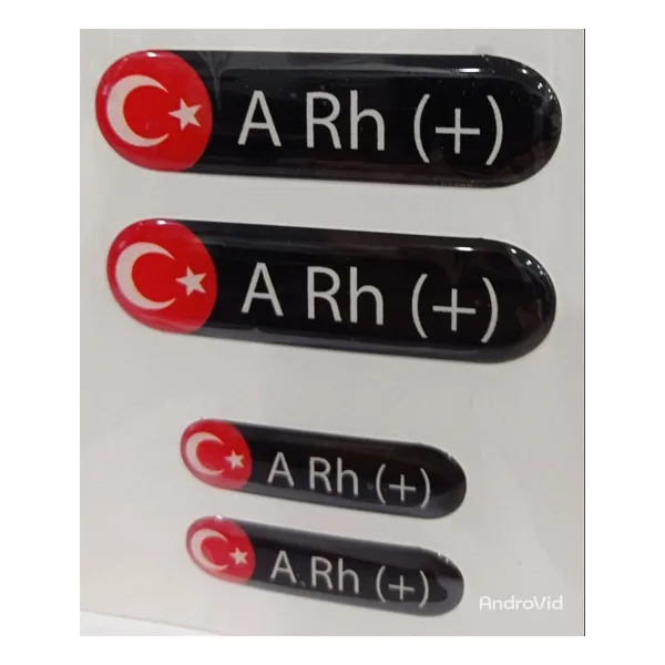 Redline Grafik Damla Kan Grubu Sticker Siyah 4 Adet Hediyeli A Rh Pozitif
