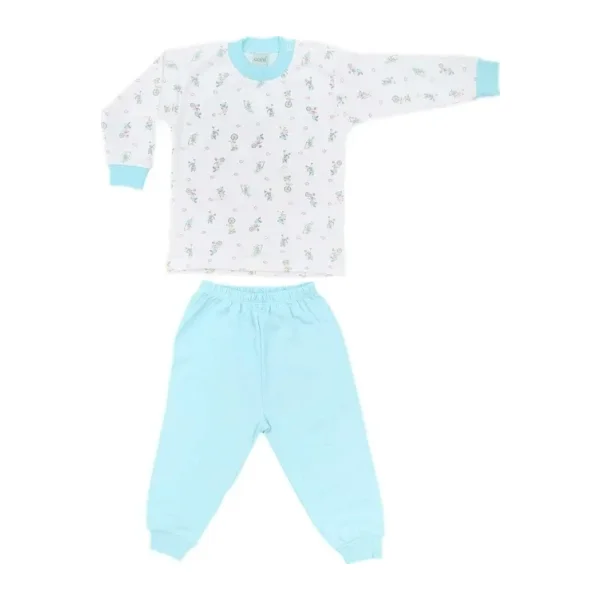 Sebi Bebe Bisikletli Bebek Pijama Takımı 2218 Turkuaz 1 Yaş