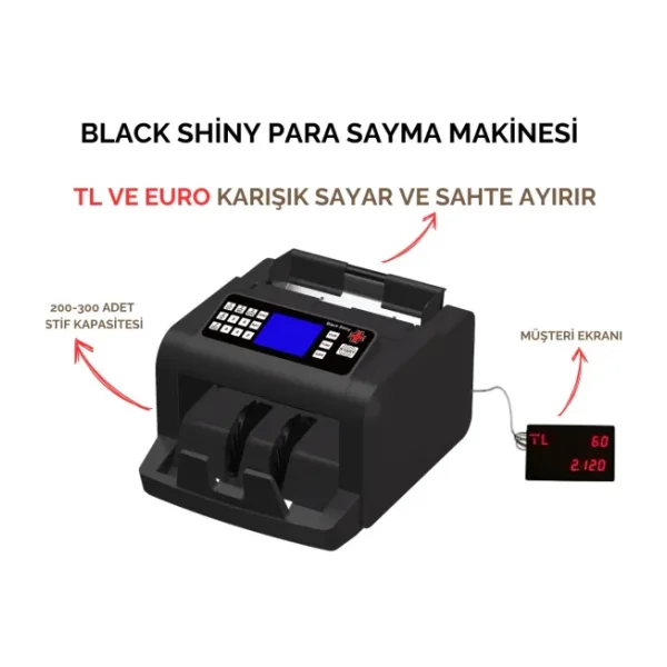Sigma Black Shiny Para Sayma Makinesi