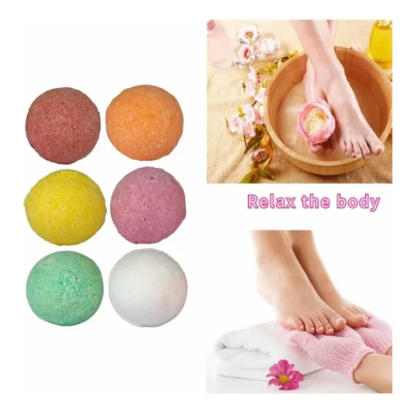 Sisa Banyo Ayak Spa Topu Nem Bombası 6'Lı Manikür Pedikür Bakım Profesyonel Köpüren