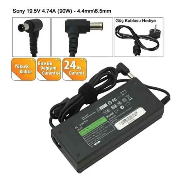 Sony Uyumlu Qcell QBA-065 19.5V 4.7A 90W Notebook Adaptör Muadil