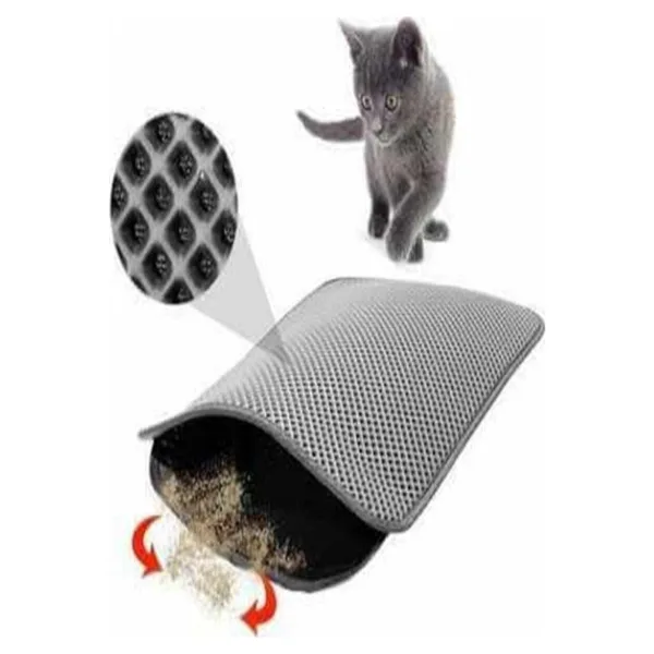 Tineke 60x42 cm Elekli Kedi Tuvalet Önü Paspası - Siyah