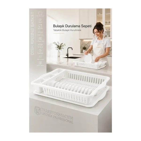 Transformacion Bulaşık Durulama Sepeti Tabaklık Bulaşık Kurutmalık Beyaz Alessi 714493