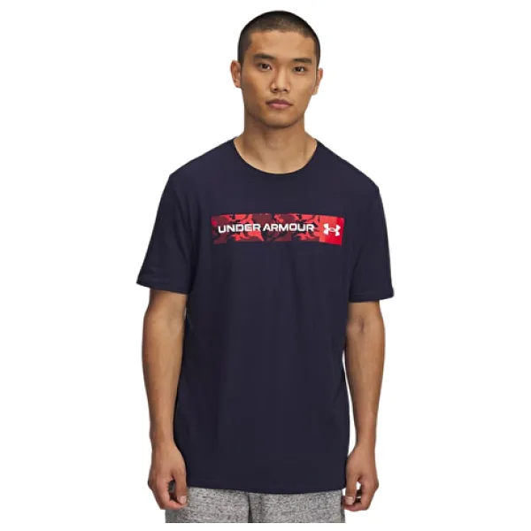 Under Armour Camo Chest Stripe 1376830 Kısa Kollu Bisiklet Yaka Erkek Tişört