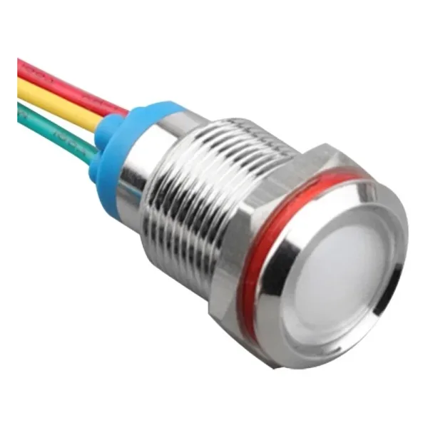 WD12L-P2/RG- 12mm 12-24V Kablolu Metal Sinyal Lambası - 2 Renk Katot