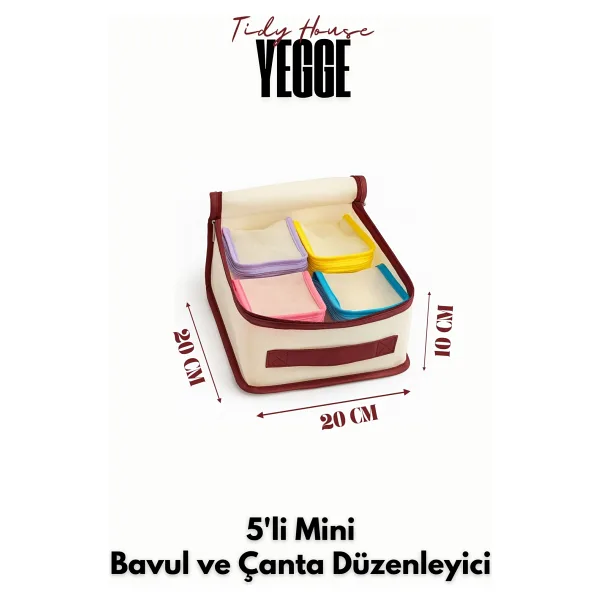 Yegge 5'li Mini Bavul Düzenleyici Set Valiz Içi Düzenleyici Hurç Seti - Seyahat Çantası Organizer Seti