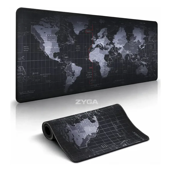 Zyga Büyük Boy XL 90x40 Mouse Pad Dünya Haritası Desenli Oyuncu Gamer Gaming Mouse Pad Yüksek Kalite