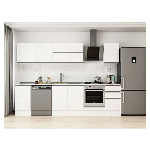 Alvinka 300x210 Cm High Gloss Mdf Mutfak Dolabı Beyaz Beyaz M-e90s45s45-2