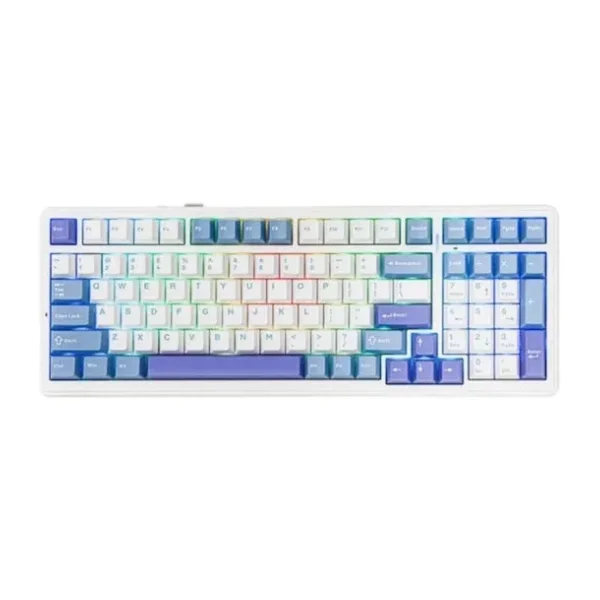 Aula F99 Beyaz-Mavi RGB Graywood V3 Switch Kablolu/Kablosuz Mekanik Oyuncu Klavyesi