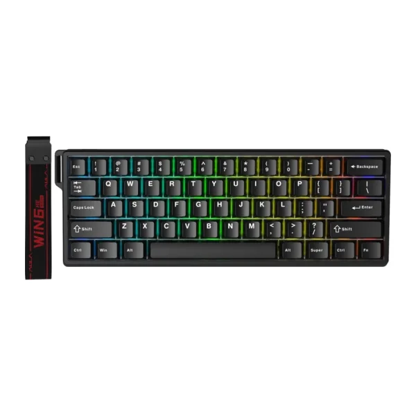 Aula Win60 He Manyetik Klavye Rapid Trigger Graywood Switch 8000Hz RGB TKL Hot Swap Oyuncu Klavyesi Siyah