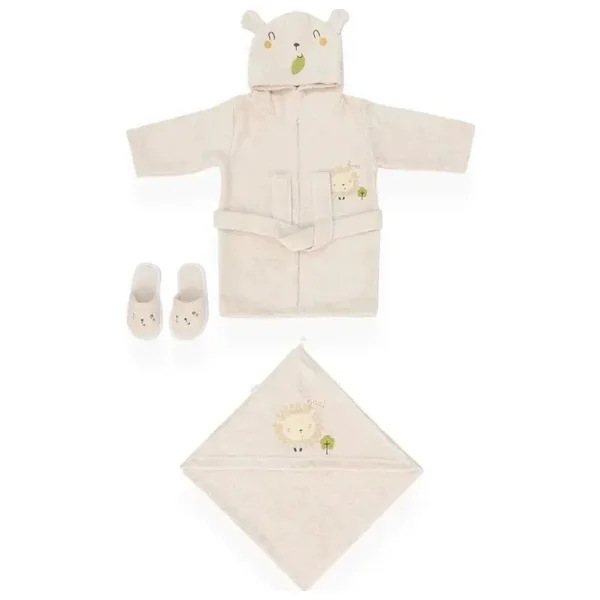 Bebitof 30039 Kuzucuk Desenli Bebek Bornoz Seti